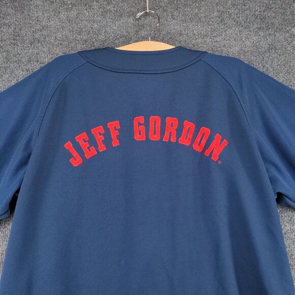 Chase Authentics Men's NASCAR DuPont Jeff Gordon Button Up Shirt Blue Large - Picture 7 of 16